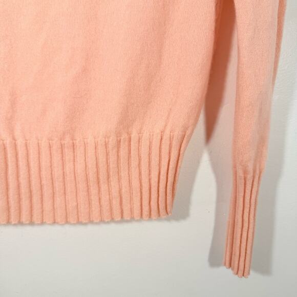 J. Crew 100% Cashmere Peach Pink Mock Neck Sweater Size XXS AD349 - Picture 9 of 10